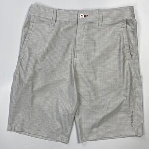 O'Neil Hybrid Gray White Chino Shorts Size 32